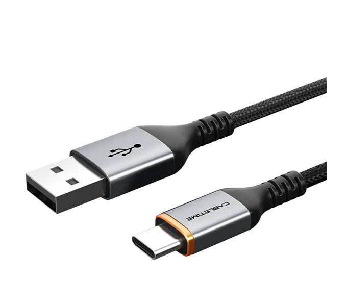 CABLETIME Cable 2M 3A USB-A to USB-C Fast Charge Cable 2.0 ,  Nylon Jacket (CT-AMCM3A-AG2) 2Y