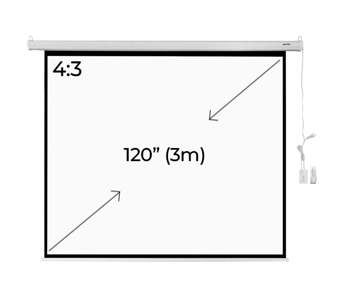 Electric Screen Projector W/Remote PROLINK Ratio 4:3 , 120" (3m)