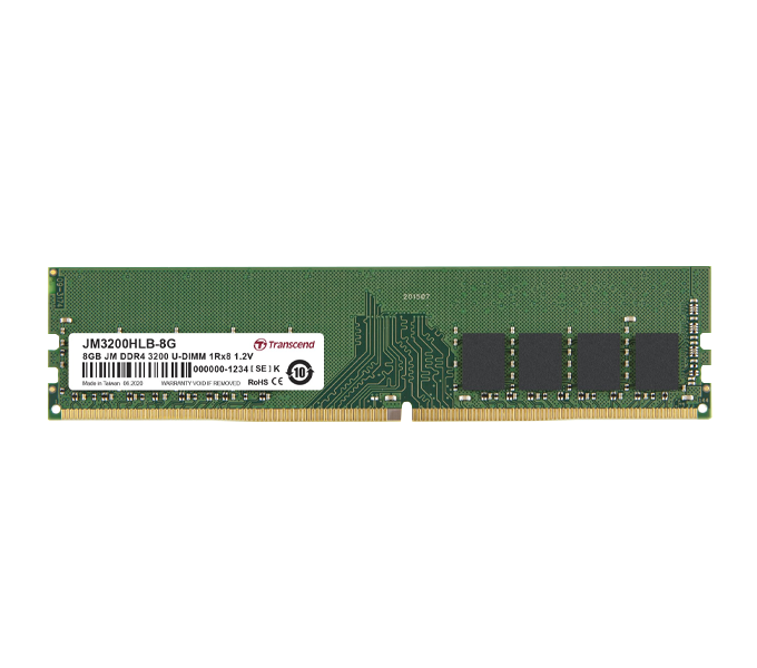 RAM 8GB JM DDR4 3200Mhz U-DIMM Transcend (JM3200HLB-8G) 1Rx8 1Gx8 CL22 1.2V (desktop)(W end of life)