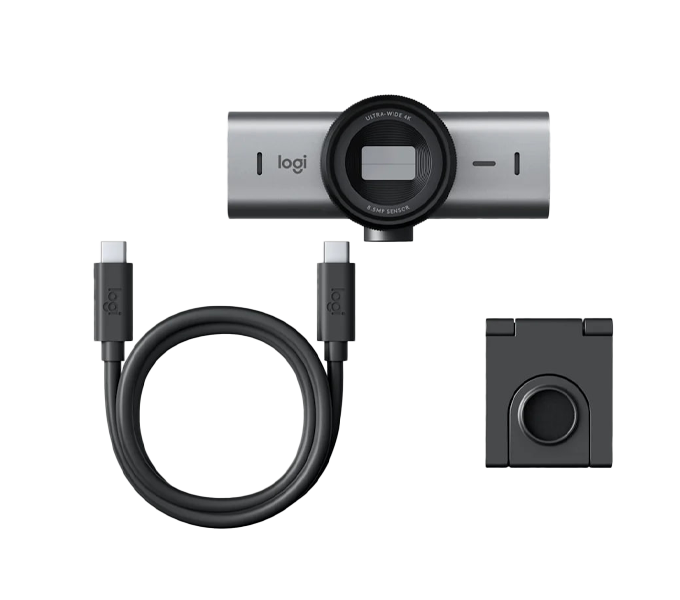 Webcam Logitech MX Brio 4K Ultra HD-GRAPHITE-1080p at 60 FPS, Dual Noise Reducing Mics(960-001548)1Y