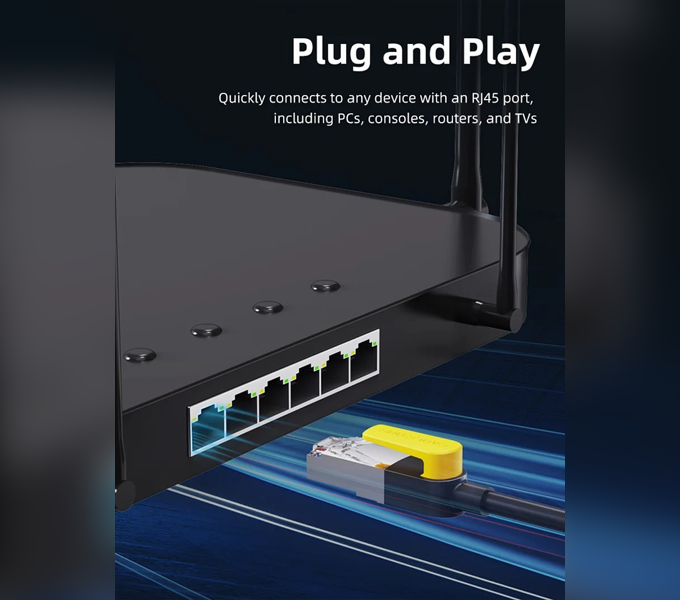 CABLETIME Cable 5M CAT7 Gigabit Ethernet FTP Cable CT-CAT7F-PB5) 2Y