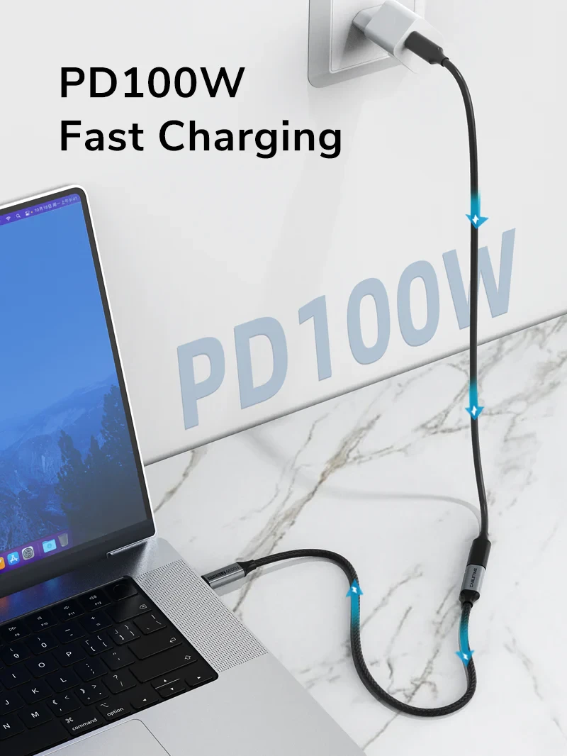 CABLETIME Cable 1M 100w 3.1 Gen 2 USB-C Male to USB-C Female (CT-CMCF100-GEN2-AG1) 2Y