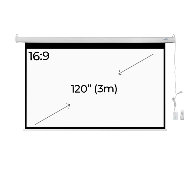 Electric Screen Projector W/Remote PROLINK Ratio 16:9 , 120" (3m)