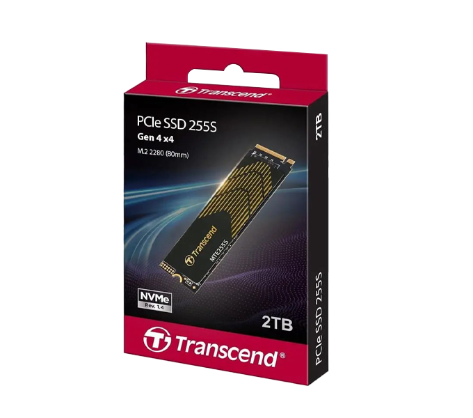 SSD Internal 2TB M.2 2280,PCIe TS2TMTE255S Transcend Gen4x4-NVMe-3D NAND DRAM(Graphene Heatsink)(5Y)