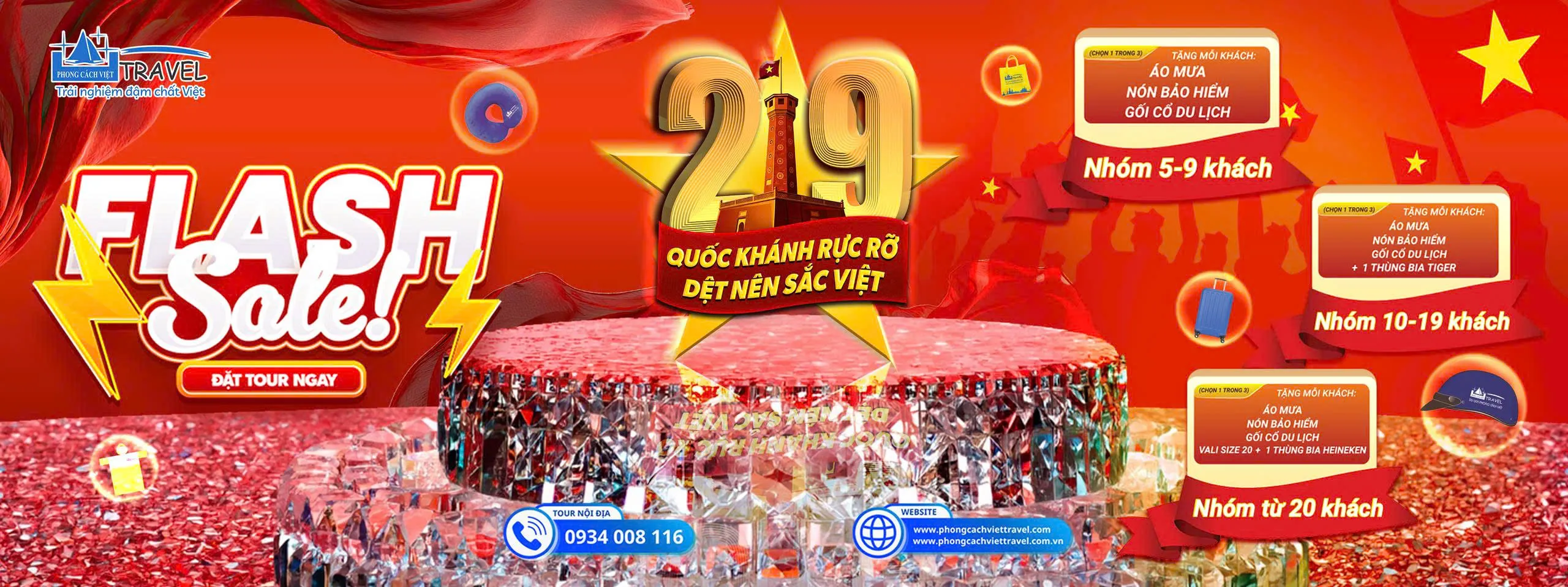 Flash Sale Lễ 2/9 - Quốc Khánh Rực Rỡ - Dệt Nên Sắc Việt - Đặt tour sớm, nhận quà cùng Phong Cách Việt Travel