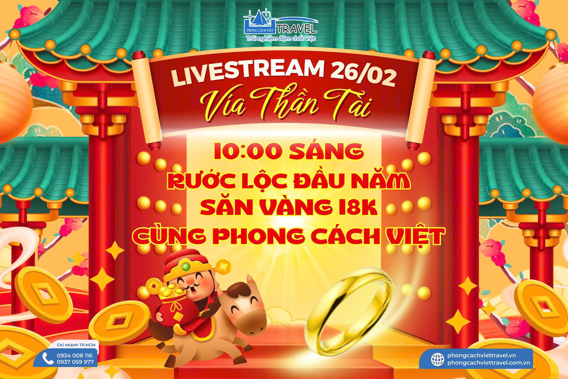 LIVESTREAM VÍA THẦN TÀI 2026: CHỜ ĐÓN CHỦ NHÂN CỦA 01 CHỈ VÀNG 18K TRONG CHƯƠNG TRÌNH NGỰA VÀNG TUNG VÓ
