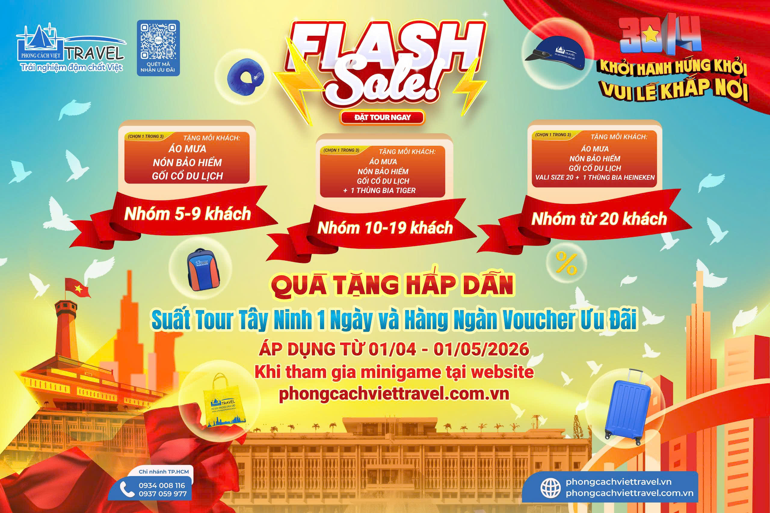 [FLASH SALE 30/4] CHỐT TOUR GIỜ VÀNG – RINH NGAY VALI & COMBO QUÀ XỊN!