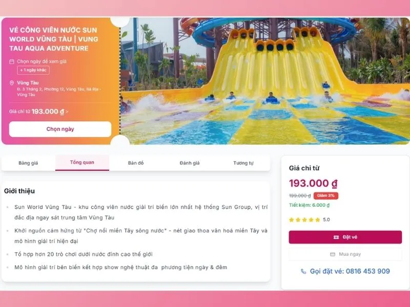 Đặt vé Sun World Vũng Tàu ở đâu uy tín?