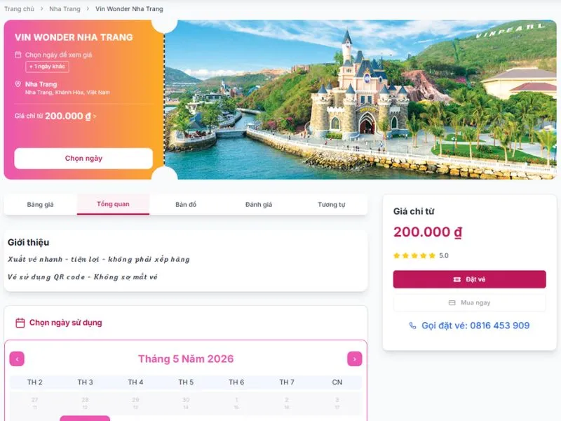 Mua vé VinWonders Nha Trang