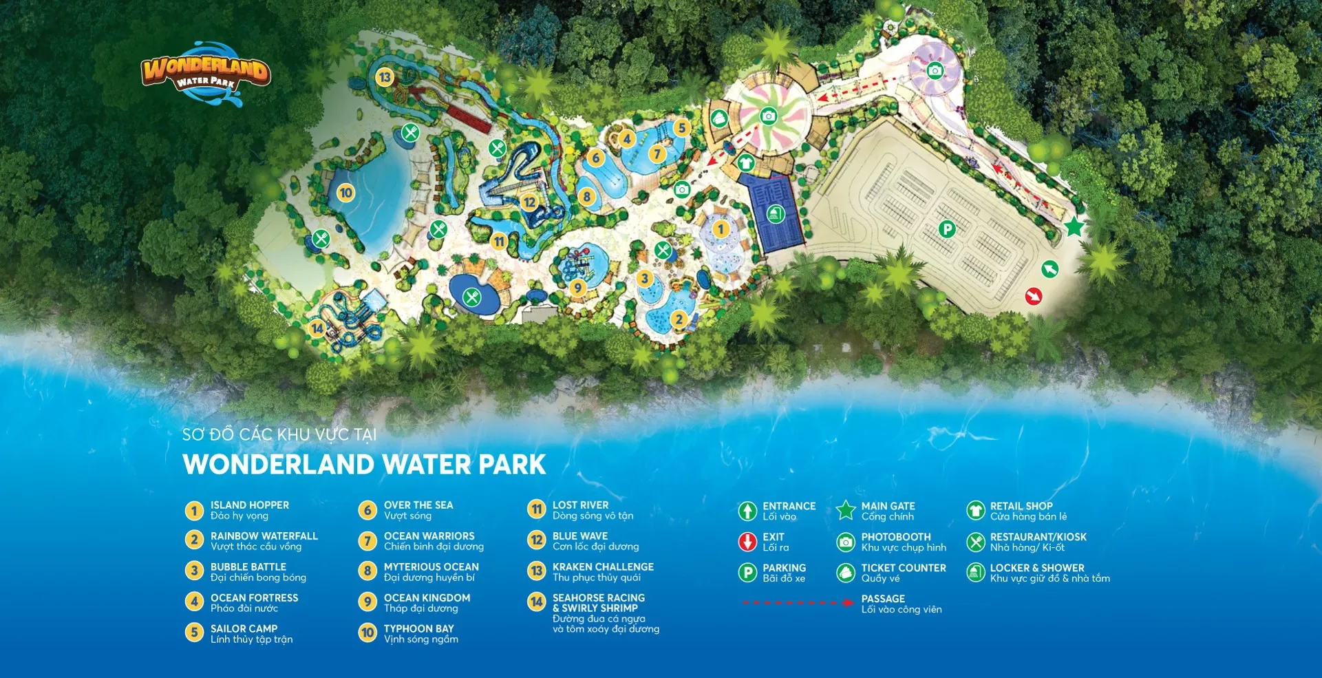 Sơ đồ Wonderland Water Park Phan Thiết 