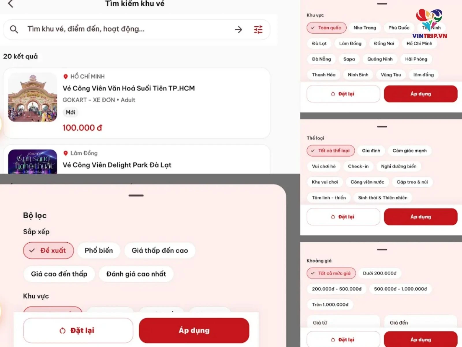 App đặt vé Vintrip có gì nổi bật? Tìm kiếm điểm đến nhanh chóng, chọn vé dễ dàng