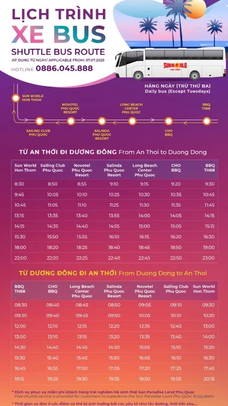 Lịch xe bus sun world phú quốc Miễn Phí