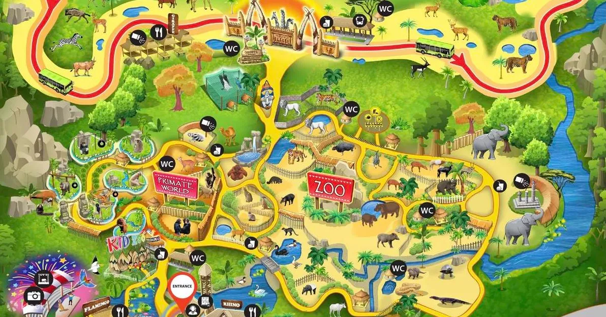 Bản Đồ Tham Quan Safari Phú Quốc