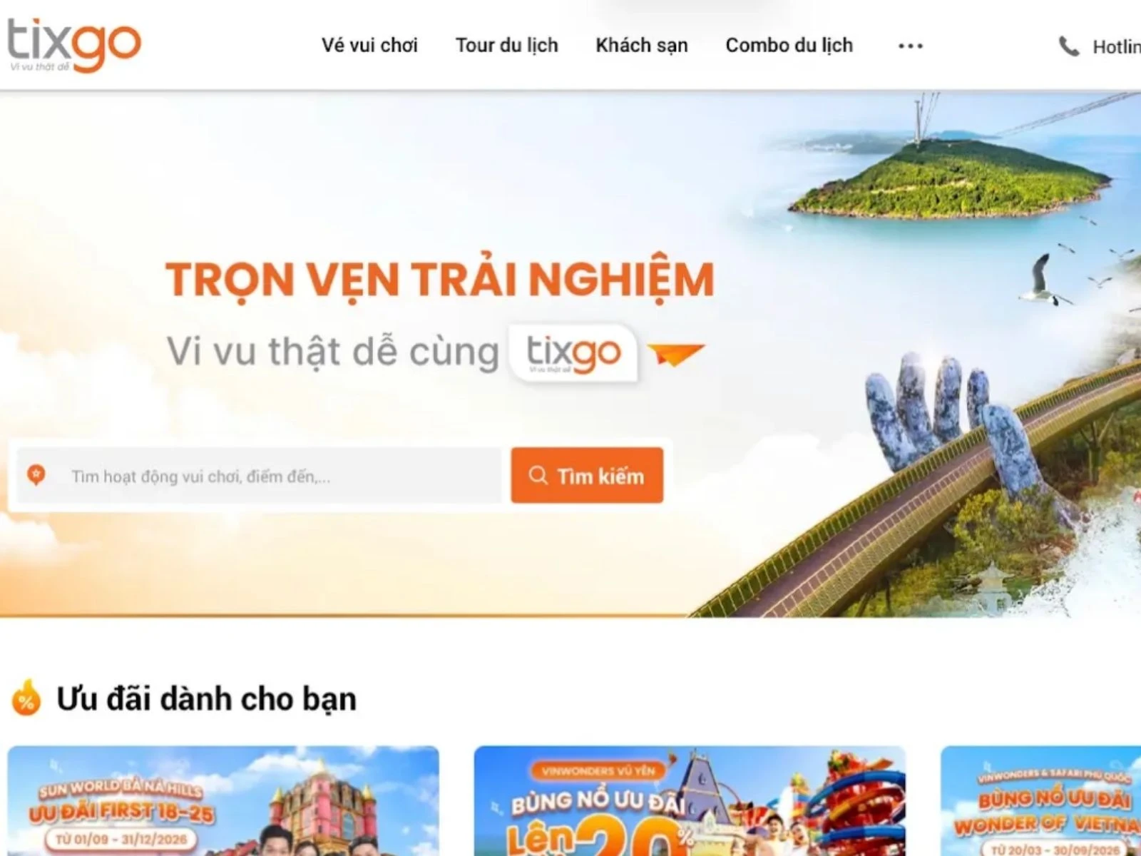 Tixgo - nền tảng đặt vé vui chơi trực tuyến