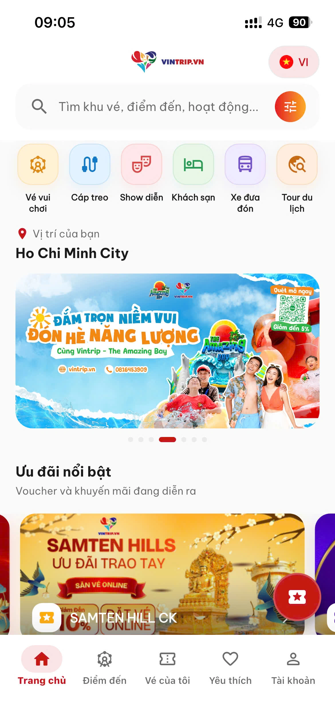 Giao diện ứng dụng Vintrip