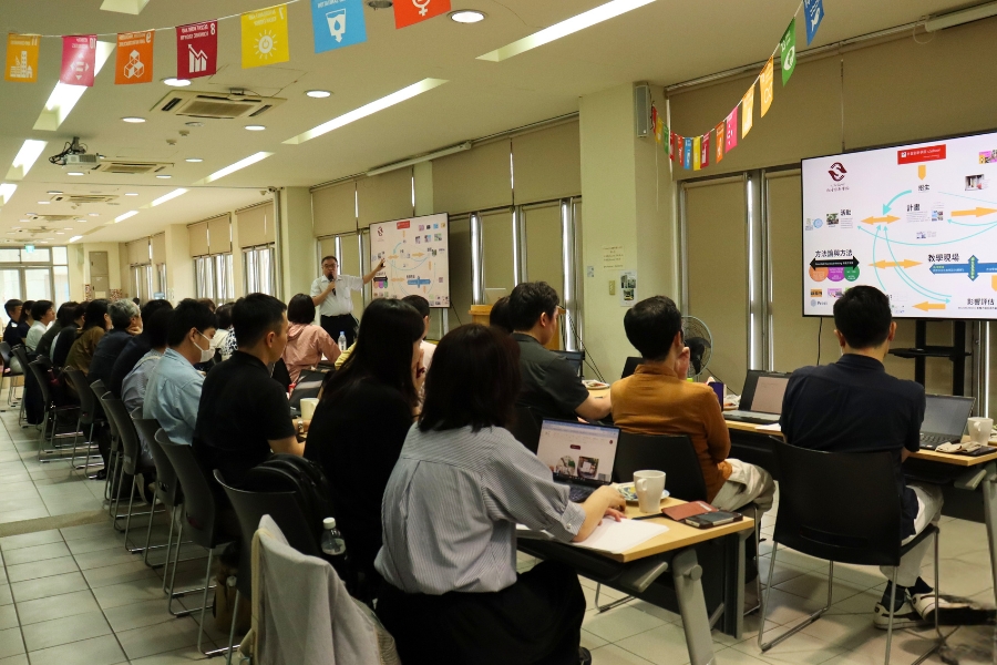 雙方在逢甲文創中心中的共創永續基地,就大學社會責任(USR)展開對談。
