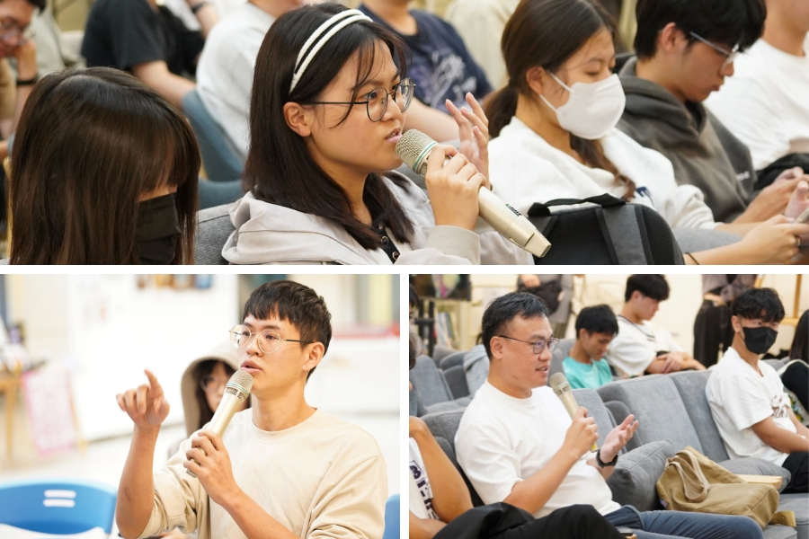 現場師生對兩位講者在舞蹈與文學創作上的靈感來源表現出高度好奇，踴躍提問。