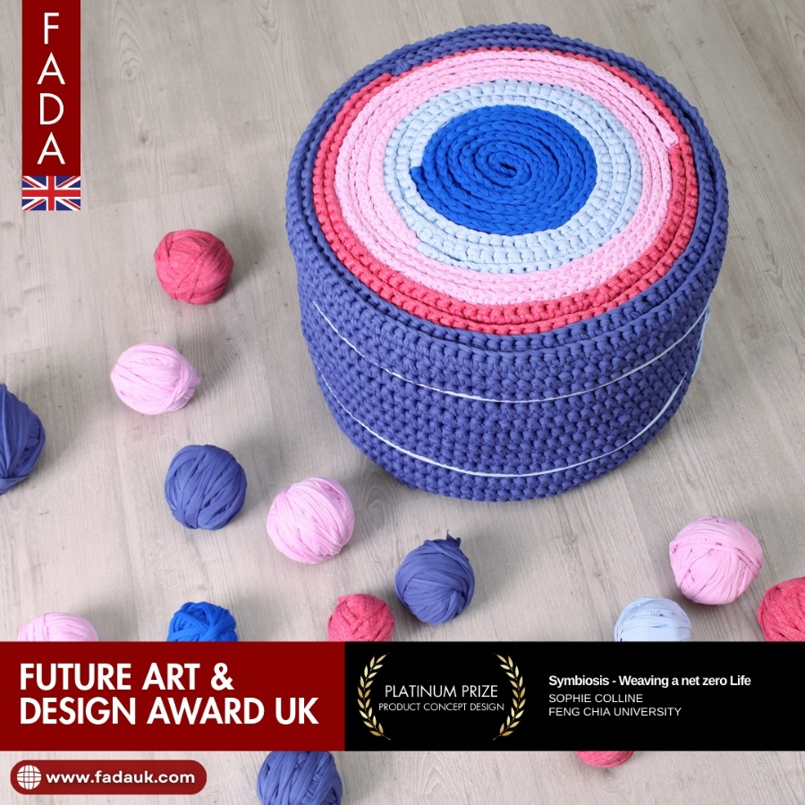 「共生-編織一個淨零生活」以產品概念設計類別參賽英國未來設計與藝術獎Future Art & Design Award UK獲白金獎。