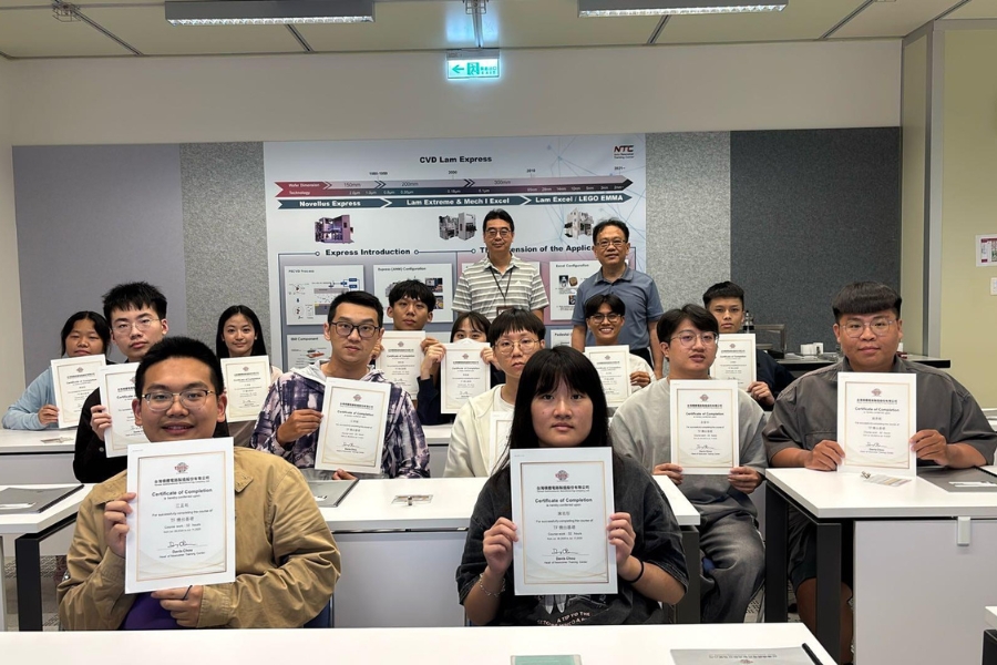 逢甲大學深耕半導體人才培育，除與台積電合作規劃學程，更積極鼓勵學生參與中科廠區新人訓練中心(NTC)課程，至今已有 1,047 位學生通過考核取得結訓證書。