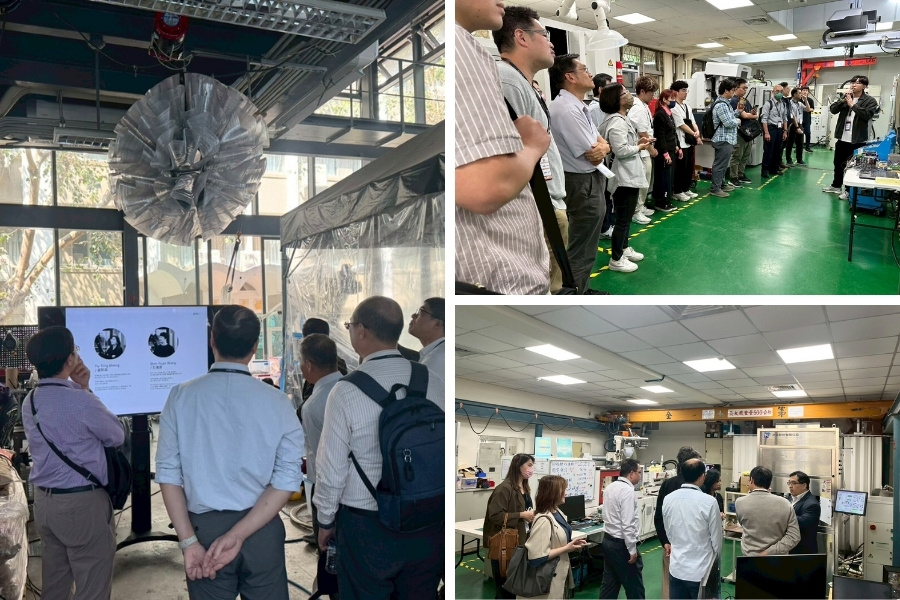 與會貴賓分組參訪逢甲多項智慧製造教學與實作場域。