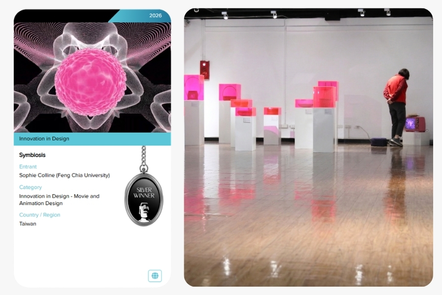 於國立臺灣藝術教育館展出的《共生》實體裝置。