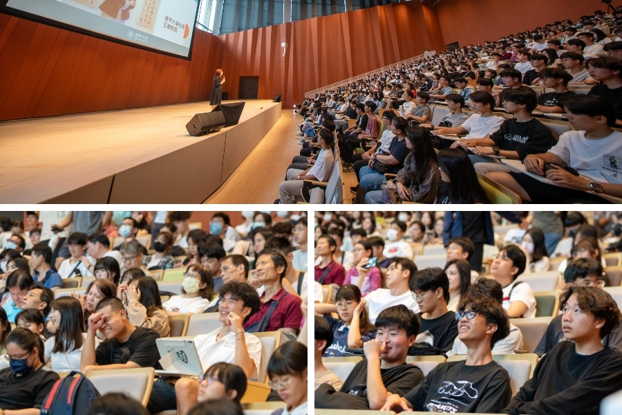三場「專題演講」場場爆滿。校長王葳鼓勵學生未來能善用校內豐沛資源，成為有底蘊、有洞察力、有溫度的人。