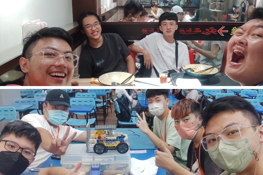 上圖為室友第一天來台灣；下圖為參加逢甲大學新鮮人成長營。