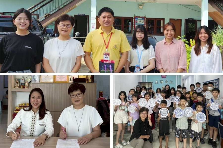 華語文教學中心主任王惠鈴前往泰國與印尼關心學生教學狀況並與泰國清邁慧中中文語言中心簽訂合作備忘錄。