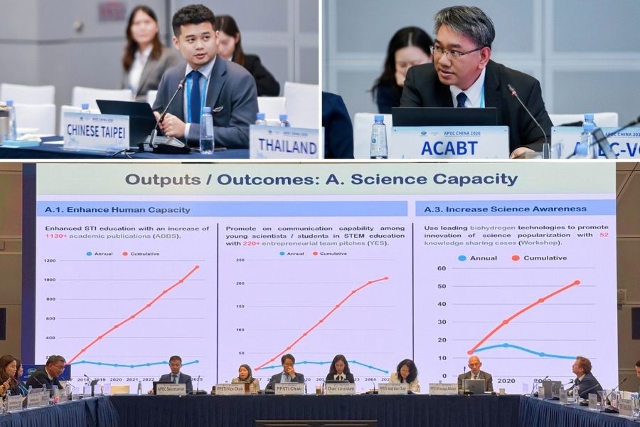 ACABT逢大團隊進行APEC中心維運成果以及計畫提案構想報告。會中多方發言肯定ACABT等APEC中心對PPSTI策略工作的高度貢獻。