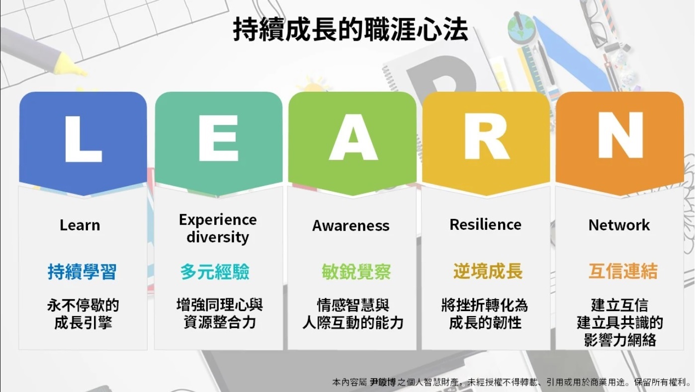 尹學長持續成長的職涯心法。