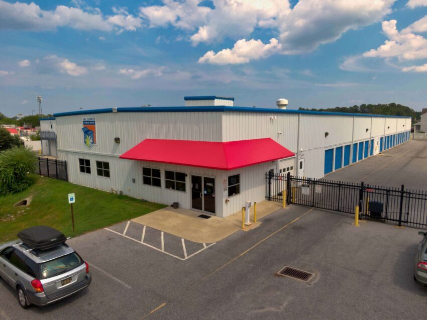 Entrance to self storage rental office