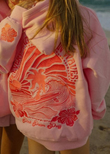 Everything Comes in Waves Hoodie in Pink2