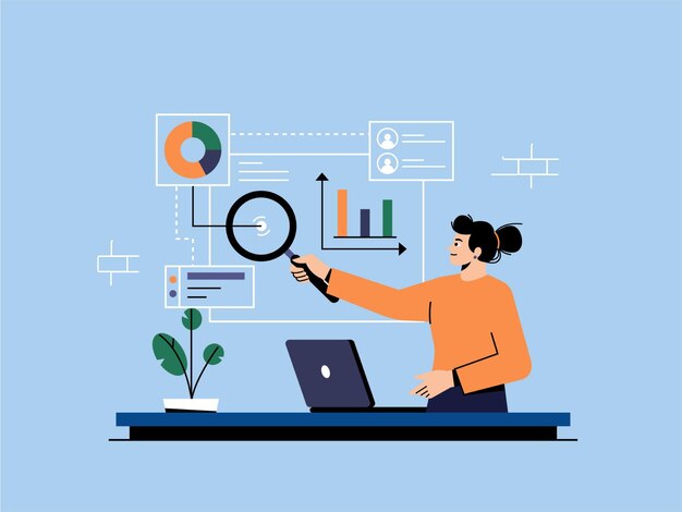 online search analytics illustration 677179 84