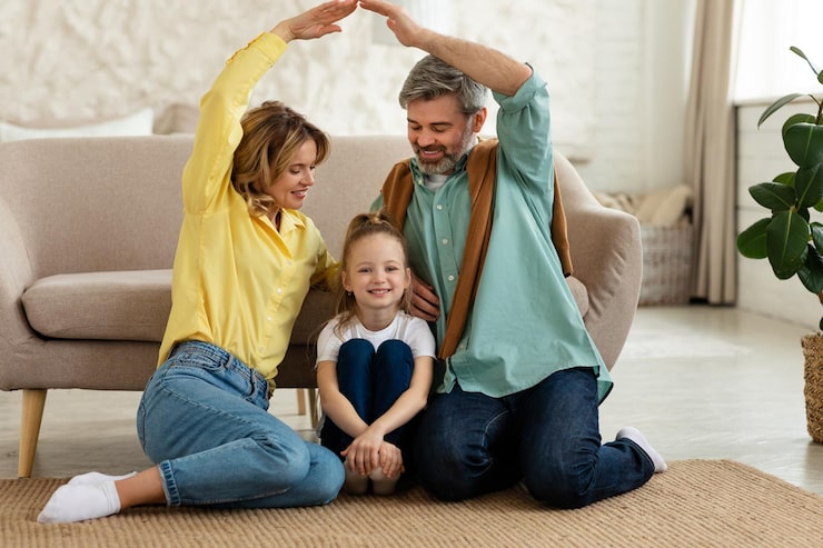 parents joining arms like rooftop daughter sitting indoor 116547 23376