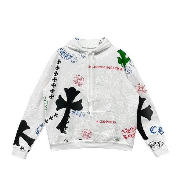 Chrome Hearts Stencil Multi Cross Horseshoe Pullover Hoodie