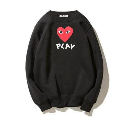 CDG Play Pullover Mit Bedruckt Vorne Und Hinten Schwarz 430x430 1