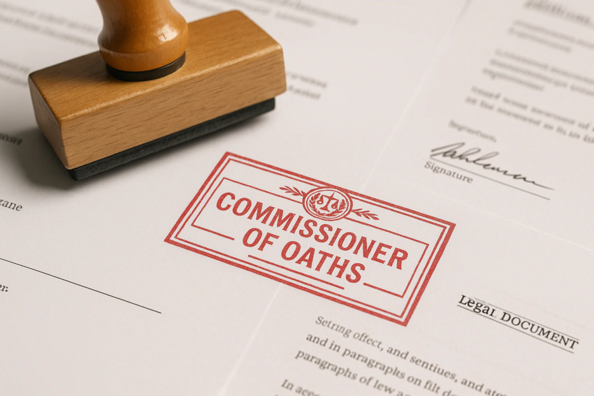 commissioner of oaths stamp on official documents 1