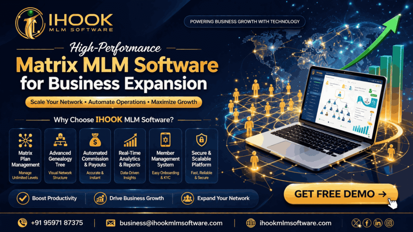 Professional MLM software promotional flyer 1