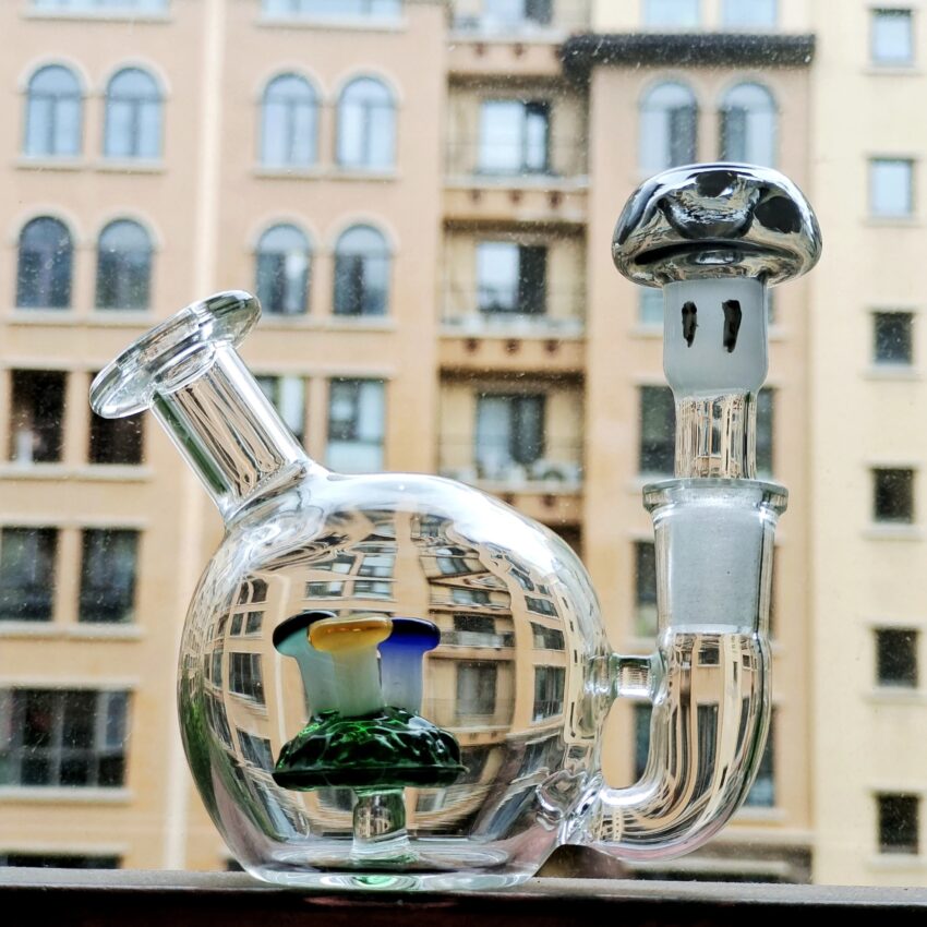 14 Inch Mushroom Design Glass Bong