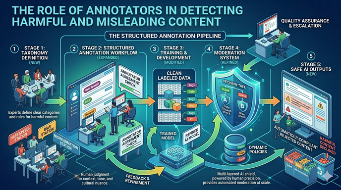 The Role of Annotators in Detecting Harmful and Misleading Content