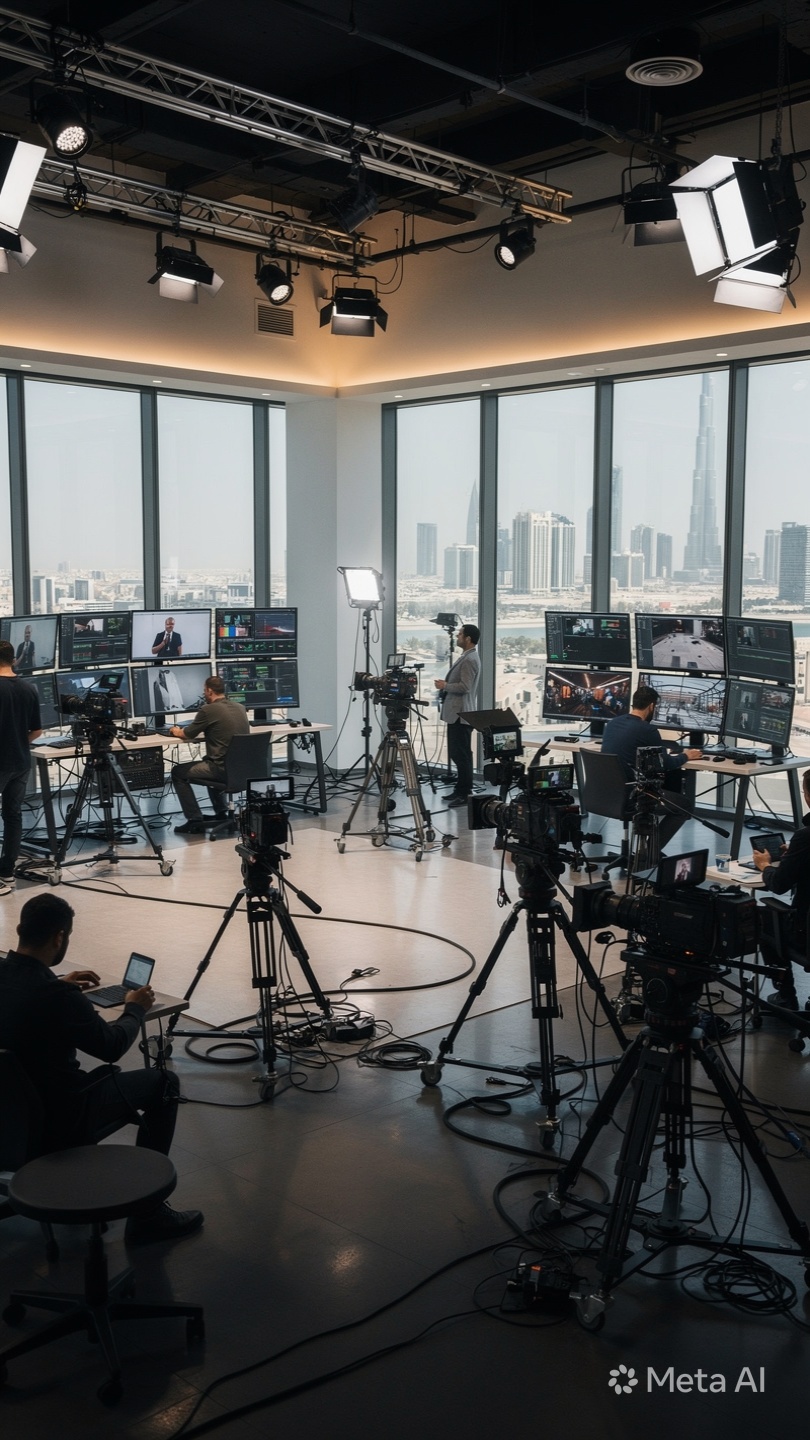 modern film production company office in dubai wit