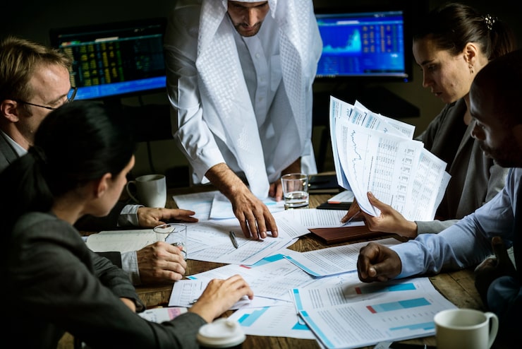 group business people working together meeting room 53876 48752