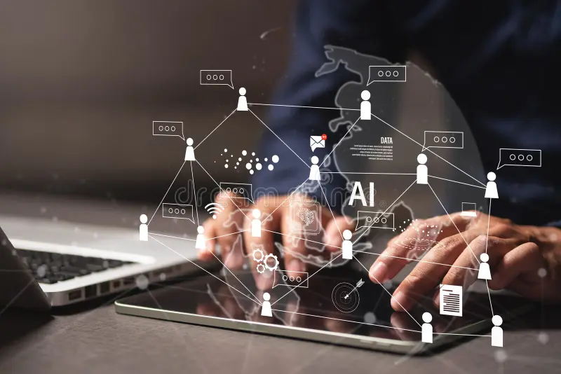 digital marketing strategy customer communication ai data network concept global connectivity online advertising 445925737