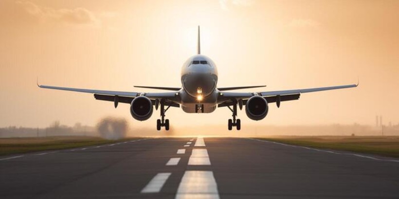 plane on a runway with sky in the background ai generated free photo 1