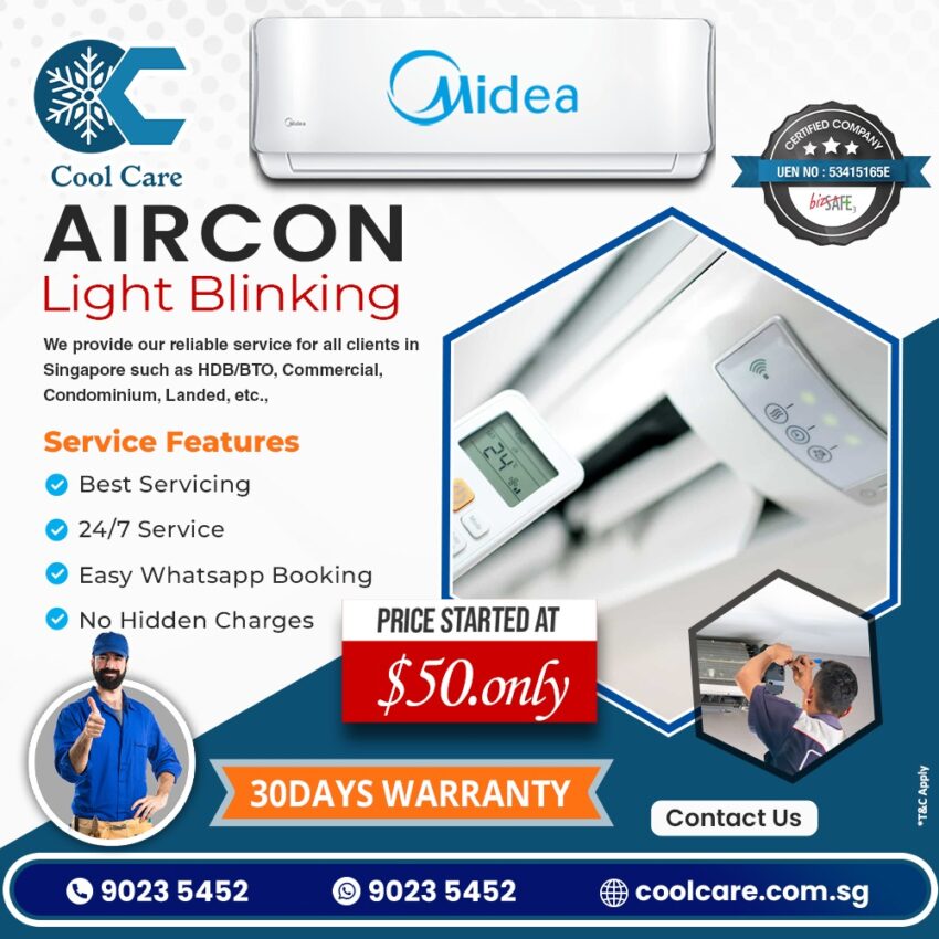 Midea Aircon light blinking