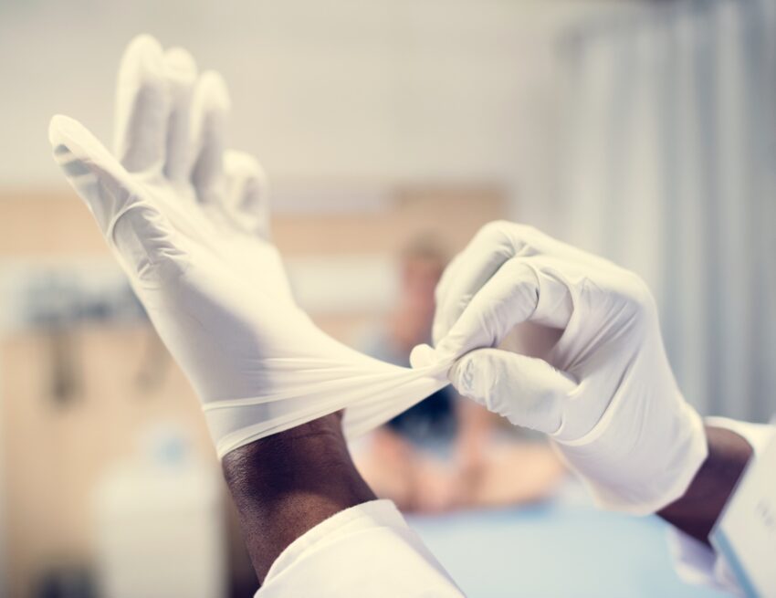 Catheter Care White Gloves