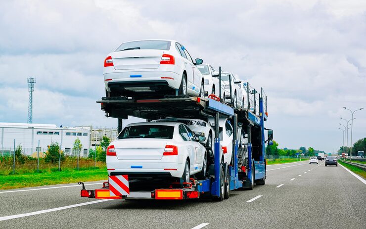 cars carrier truck road highway poland lorry transporter logistics work trailer with cargo car drive delivery transport export industry heavy hauler haul vehicle auto haulage 250132 1586 2
