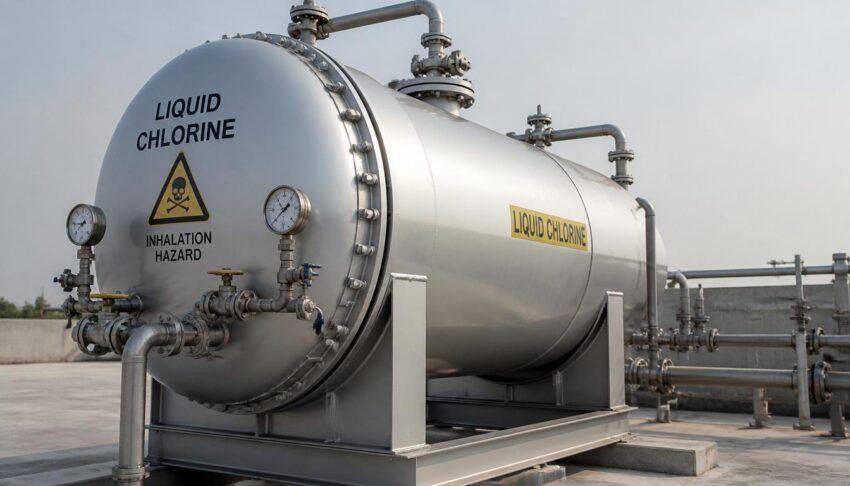 gpt image 2 Create an ultra realistic 8K product photography of Liquid Chlorine in an indust 0