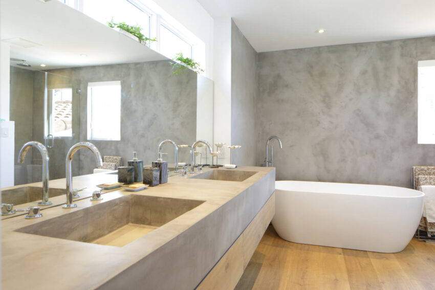 bathroom microcement wall