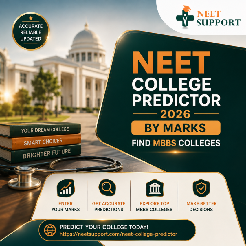 NEET College Predictor 2026 by Marks Find MBBS Colleges NEET Support